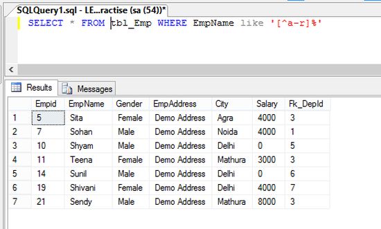 single character between